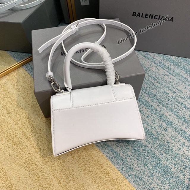 Balenciaga專櫃爆款Hourglass沙漏包 巴黎世家小牛冰白xs小號沙漏手提包 fyj1722